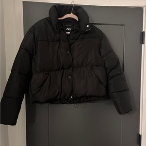Zara Women's Dark Puffer Coat